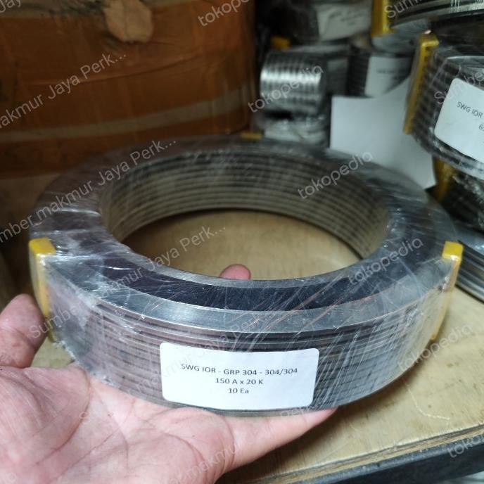 

Swg Jis 20K Ss304 ( Spiral Wound Gasket Ss304 Jis 20K ) 4"Inch