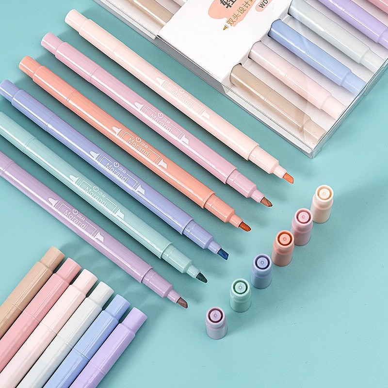 

highlighter pastel double tip 6 colors warna/Penanda penyorotan buku teks siswa/Hadiah Siswa