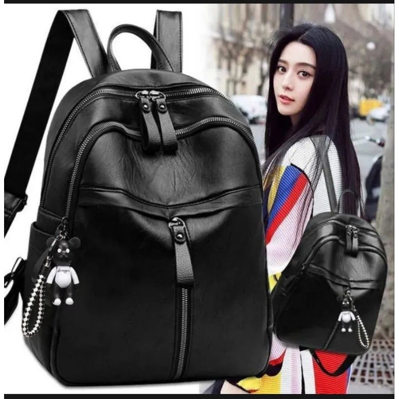 Tad Rmsel Kuliah Randel Backpack Wanita Tas Sekolah Aesthetic Tebal Original Import Kecil Hitam Terk