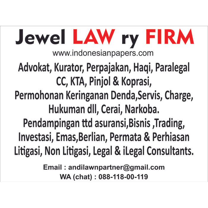 Stiker Jewel Law Custom - Stiker Cutting