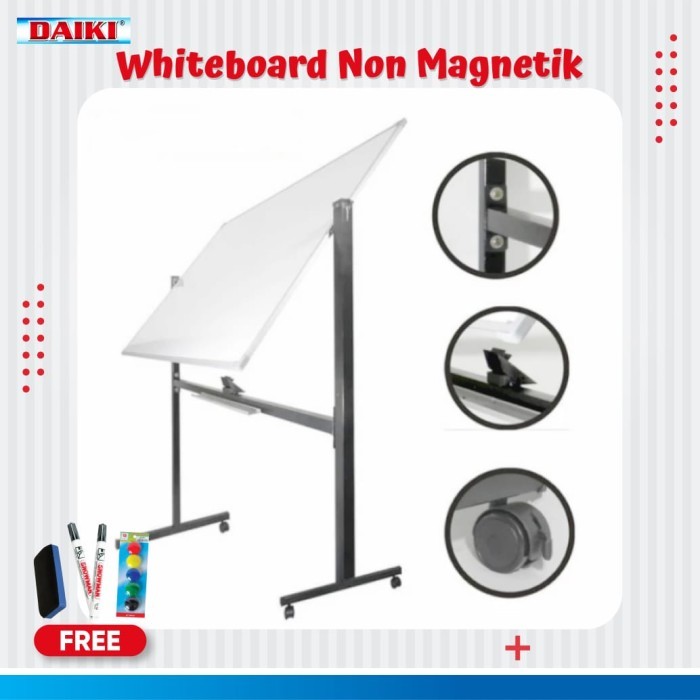 

Terbaru Whiteboard / Papan Tulis Non Magnetic Single Face Uk 90X120 Cm Promo Ready Stok