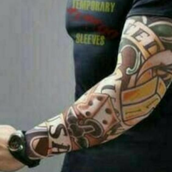 Manset Tangan Pria Tato Arm Slevee Tatto Lengan Manset Motor 1 Lusin