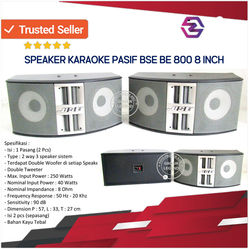 Speaker Karaoke Pasif 8 Inch Double Woofer BSE BE 800 8 INCH