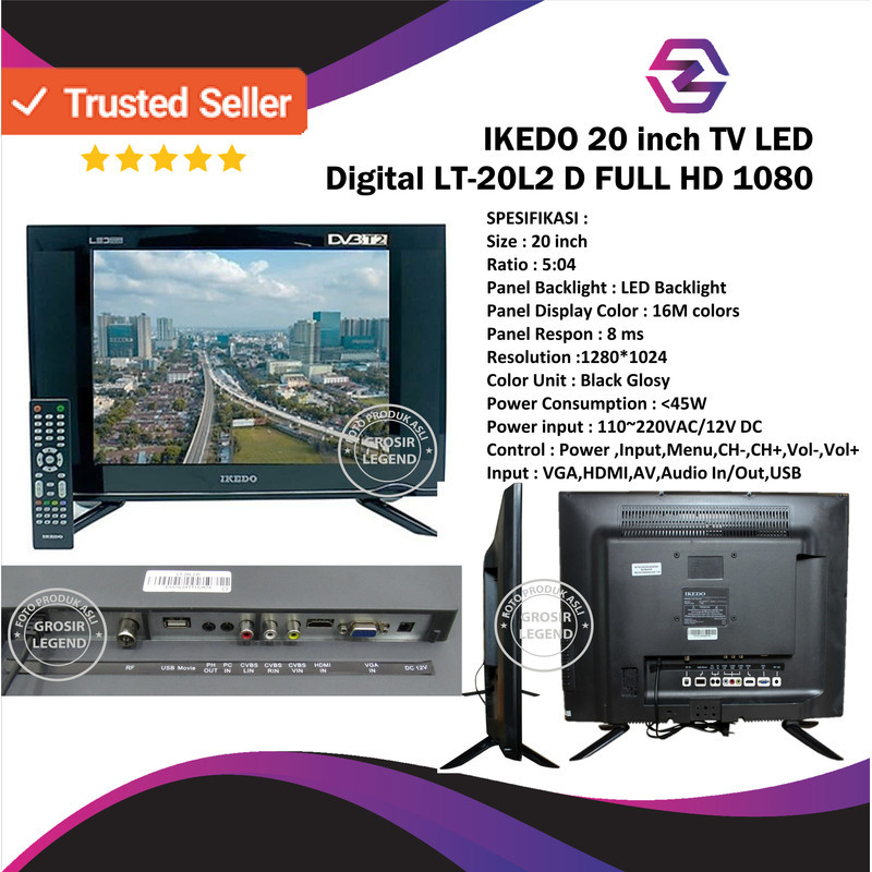 IKEDO 20 inch TV LED Digital LT-20L2 D FULL HD 1080