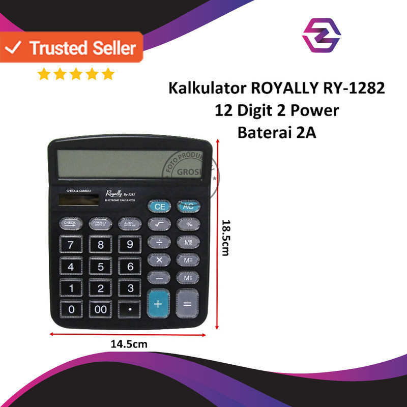 

KALKULATOR ROYALLY RY-1282 12 DIGIT 2 POWER