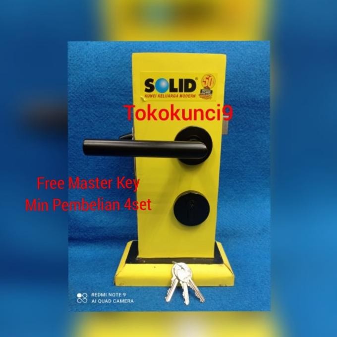 Handle Roses Solid Hitam HRE 6141 Komplit Kunci Stainless Solid