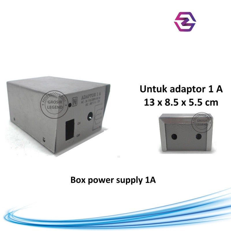 Box adaptor power supply 1A kosongan besi hitam