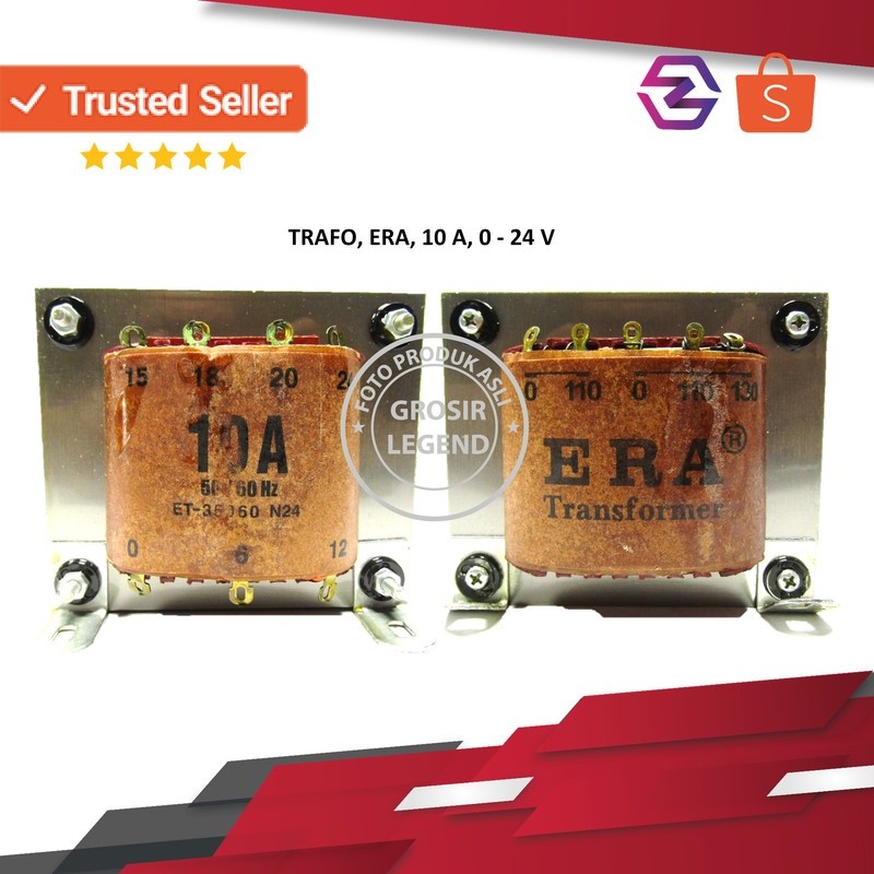 Trafo travo 10A ampere 0-24V non CT engkel Era murni tembaga