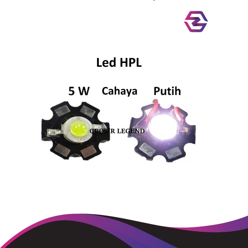 High power led HPL 5 watt lampu plus heatsink putih