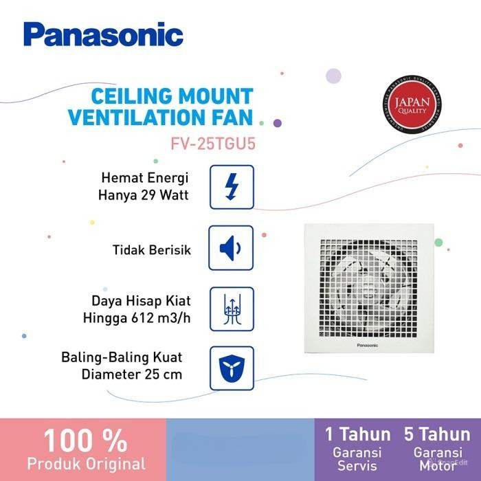 Panasonic FV-25TGU5-W Exhaust Fan 10 Inch Putih