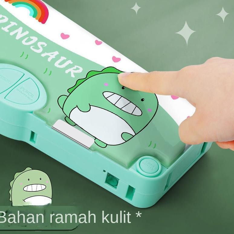 

ty-35 PuluzKotak Pensil Multifungsi Motif Unicorn / Dinosaurus / Astronot Untuk Anak Lengkap Peruncing Gunting Isolasi Penghapus Penggaris Premium