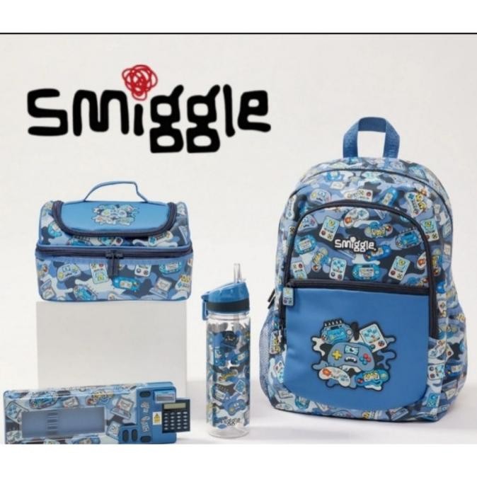 

NEW PRODUK SMIGGLE AWAY GAME BLUE BACKPACK, LUNCH BAG, PENCIL CASE SET/KADO/ORI !!!!!