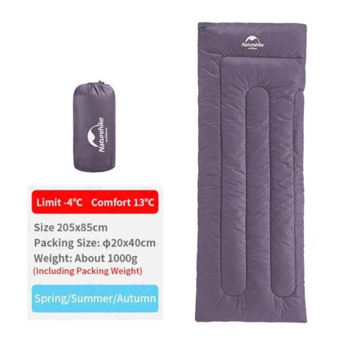 {DianShop} SLEEPING BAG H150 NATUREHIKE NH19S015-D LARGE SIZE - Ungu Diskon