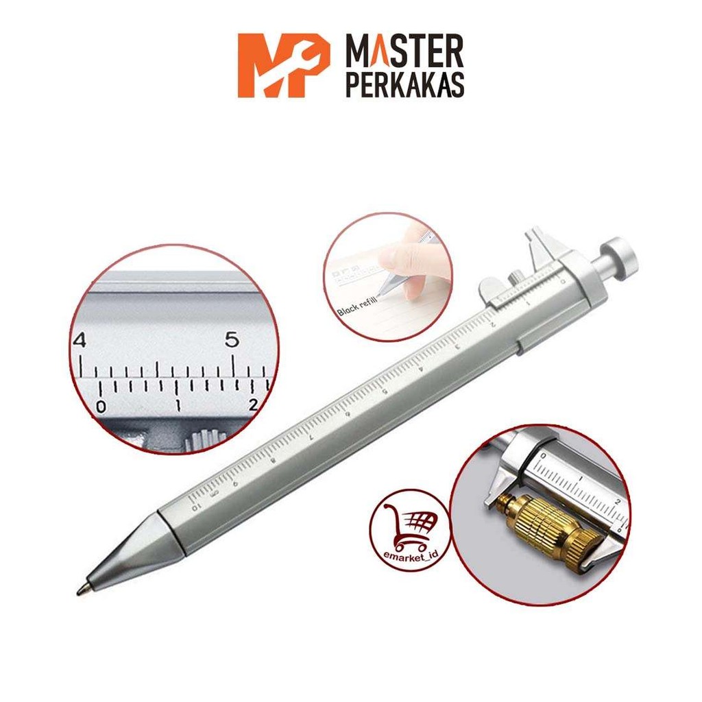 

Pulpen Sigmat MP / Pena Bolpoin Multifungsi Jangka Sorong Ruler Penggaris Alat Ukur / Measuring Tool