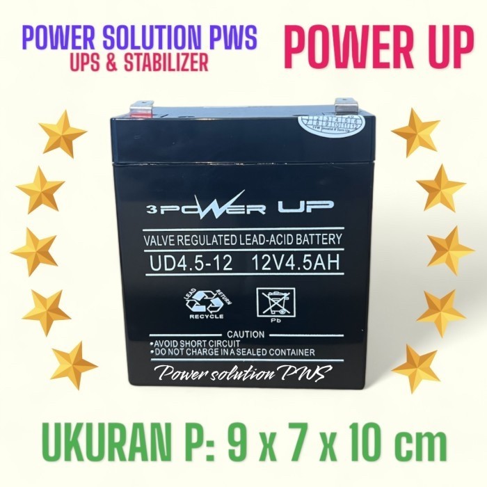 Battery Power Up 12V 4.5Ah Baterai Ups 12V 4 5Ah Aki Ups 12V 4 Koma 5