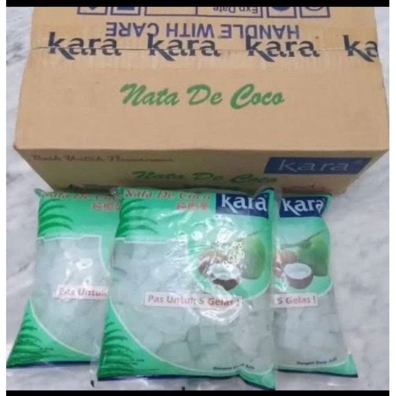 

Nata De Coco Kara 1 Dus Karton isi 6 bags x 1000 gr Kotak Dadu / Refill Plain Pouch 6 bungkus x 1000