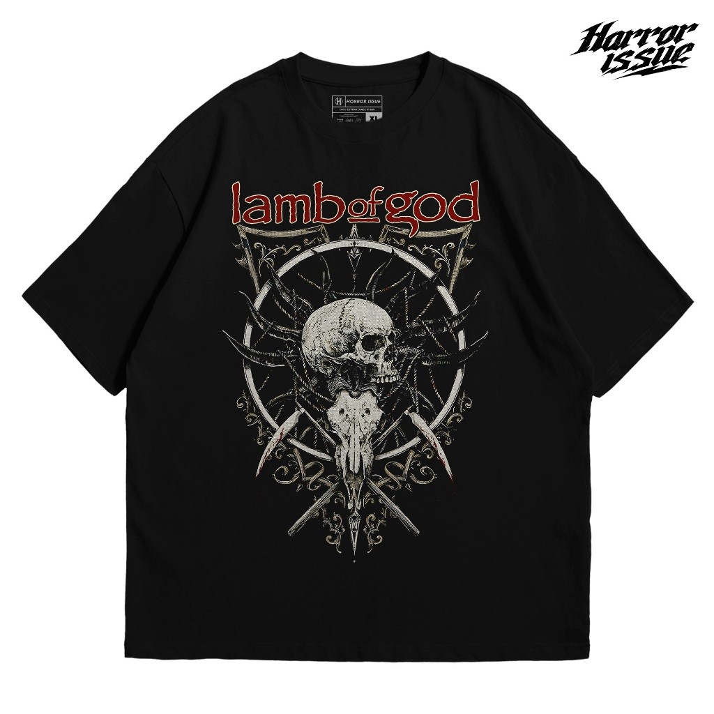 T-shirt Lamb Of God Black - Kaos Lamb of gos Premium Cotton Unisex S - XXL