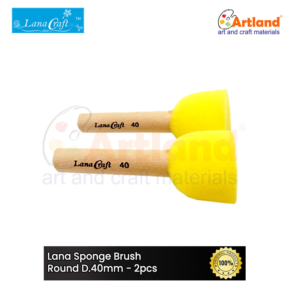 

Lana Sponge Brush Round D.40mm 2pcs - Kuas Spons Bulat D.40mm Isi 2