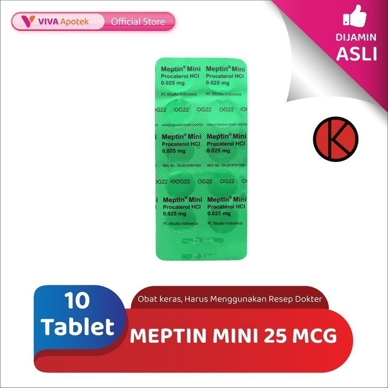 Meptin Mini 25 mcg / Procaterol / Asma / Bronkhitis (10 Tablet)