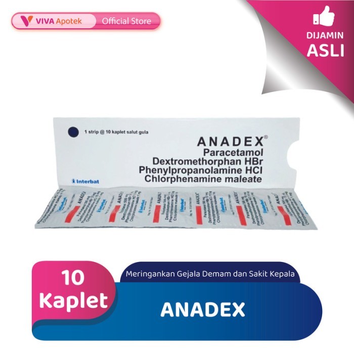 Anadex untuk Meringankan Gejala Demam dan Sakit Kepala (10 Kaplet)