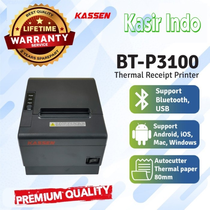 KASSEN BT-P3100 BT PRINTER THERMAL AUTO CUTTER 80MM