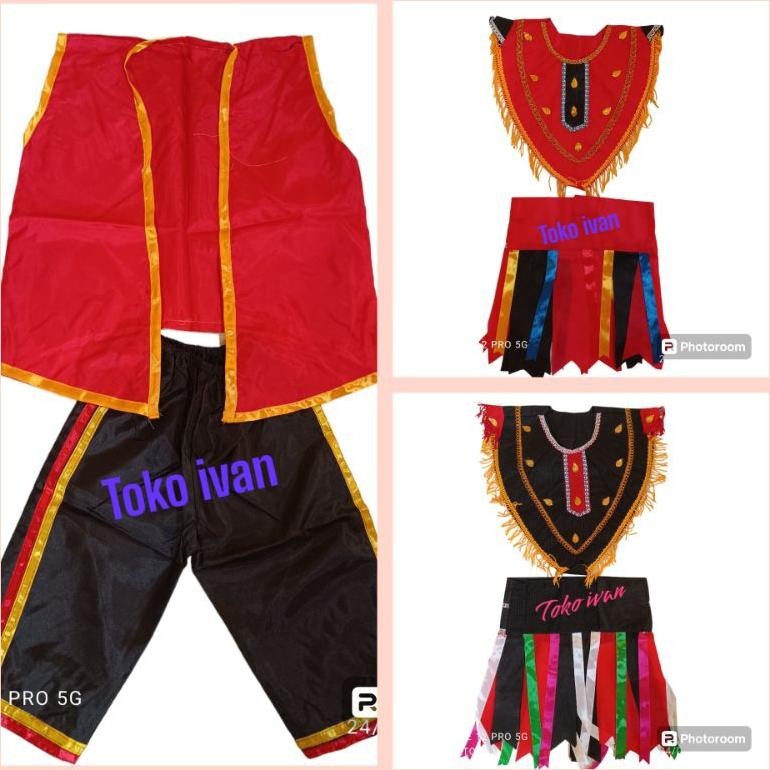 Kualitassuper Kostum Kesenian Topeng Ireng / Baju Dayakan / Baju Kesenian Jaran Kepang Cod