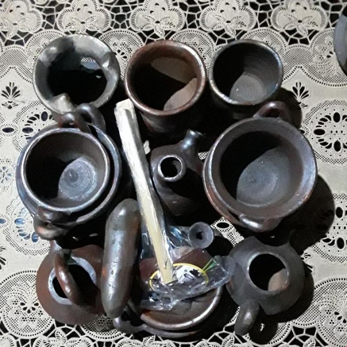 Han Terbaik  Set Miniatur Alat Masak Isi 17 Gerabah Tanah Liat