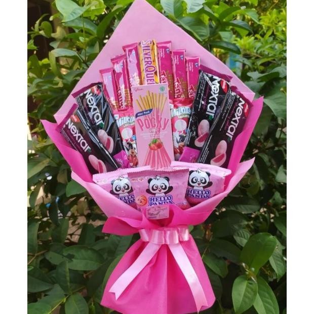 

hg-24 (S) Buket PINK CANTIK SILVERQUEEN MINI/paket/bingkisan Snack Ulang Tahun/Ultah/ Wisuda/Kado/Hadiah Pacar/sahabat/Sidang skripsi/seminar/santunan anak yatim Terlaris