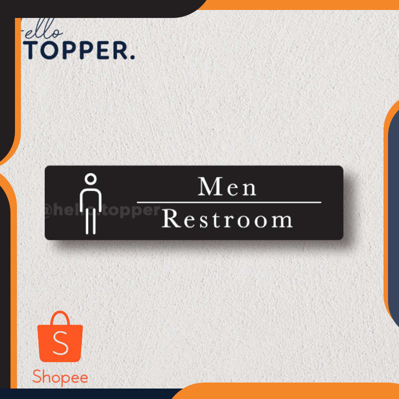 

Terlaris Akrilik Sign Board Label Signage UV Print - Toilet Restroom Men - Putih Keren
