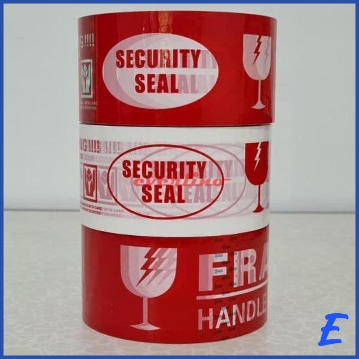 

| EV | FRAGILE TAPE ISOLASI SOLASI SELOTIP ISOLATIP LAKBAN PACKING