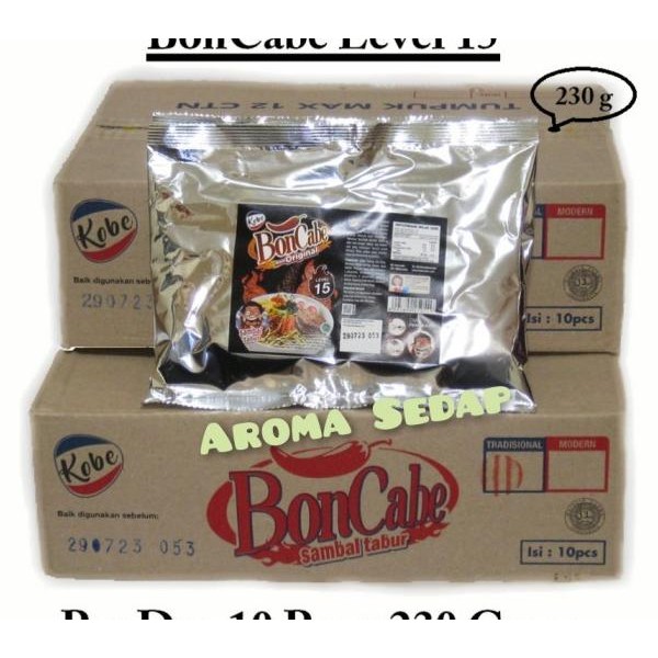 

1 Karton Boncabe Level 15 230Gr | Bon Cabe | Cabe Bubuk | Cabai Bubuk