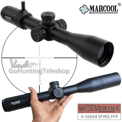 Teleskop Marcool 4-16x44 SFIRG FFP, Teropong sengin, Tele Scope Wolvrine Marcool, Tele Marcool Wolvr