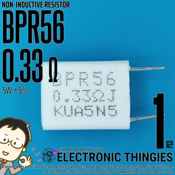 (5) RESISTOR BPR56 0.33 5W 5% KAPUR 0R33 OHM thingie43 Juara