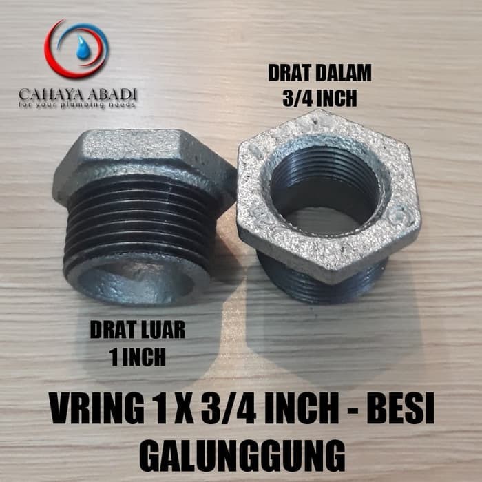 $+$+$+$+] SAMBUNGAN PIPA BESI GALVANIS - VRING BESI 1 X 3/4 INCH - GALUNGGUNG
