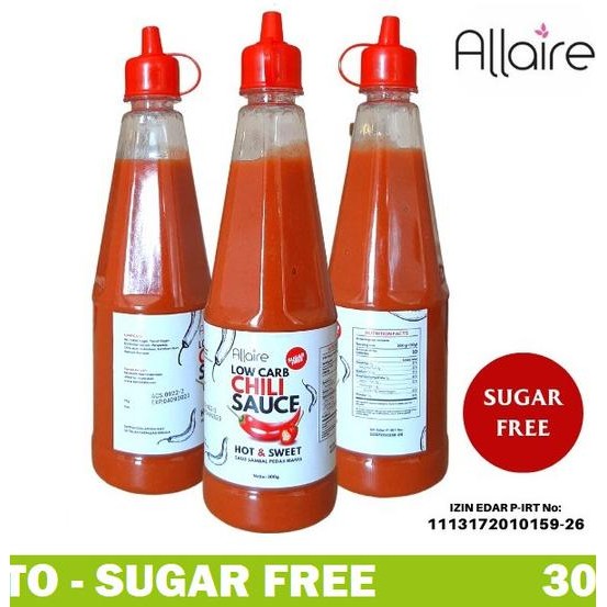 

Allaire Keto Chili & Tomato Sauce - Saus Tomat & Sambal Sugar Free