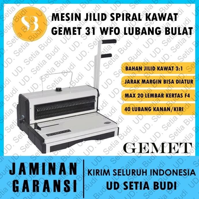 

MESIN JILID SPIRAL PLASTIK GEMET 31 WFO ASLI DAN BERGARANSI ORIGINAL DAN TERPERCAYA