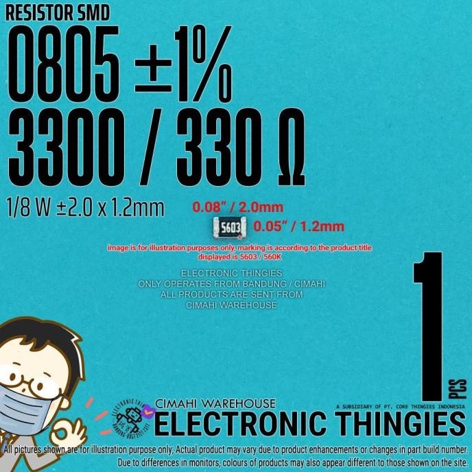 Murah (20) 3300 RESISTOR 0805 1/8W 1% 330 OHM thingie43 Ayo Beli