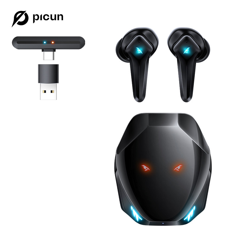 Earbud Gaming Picun V1, Latensi Rendah 15ms dengan Dongle 2,4Ghz, Suara Stereo 3D, Bluetooth 5.3, Ea