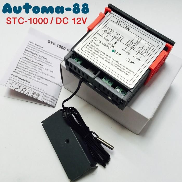 Stc-1000 12Vdc Thermostat Digital Temperatur Kontrol Dc 12V Stc1000