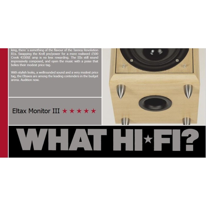 ELTAX MONITOR III SPEAKER DENMARK 5 STARS WHAT HIFI AWARD