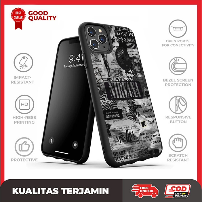 Case iPhone 11 12 13 14 15 16 XR XS Pro Max Plus Mini SE 4 Nirvana Poster AH3269 iPhone Series A14