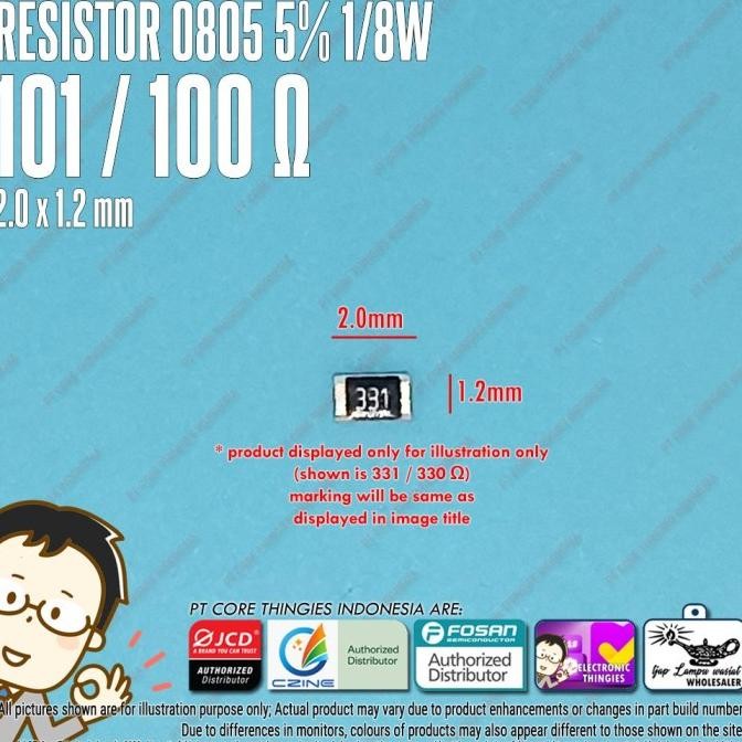 Update (20) RESISTOR 0805 5% 101 / 100 OHM SMD 2012 thingie43 Segera Beli