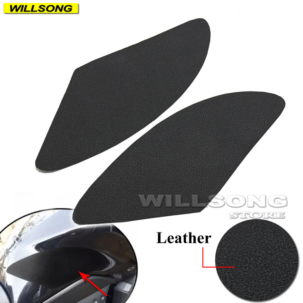 Stiker Kulit Anti Selip Bantalan Tangki Bahan Bakar Pelindung Pegangan Lutut Samping untuk KAWASAKI 