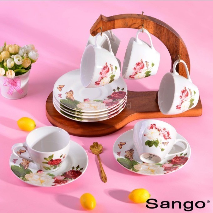 SANGO Bundling Cafe Set Becca & Rak Cangkir Acacia