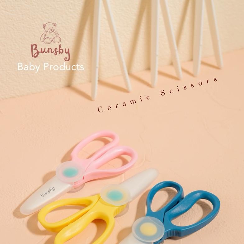 

COD BUNS premium ceramic scissors set jepitan FREE CASE | gunting keramik makanan anak bayi set jepitan anti karat uk-80