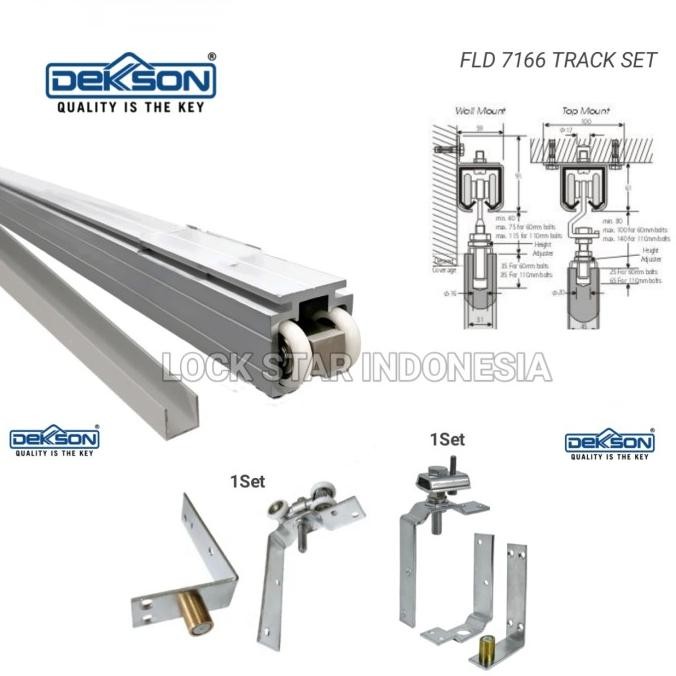 Paket Rel Pintu Lipat Dekson 3Meter Accesories Pintu Lipat 3-5 Daun