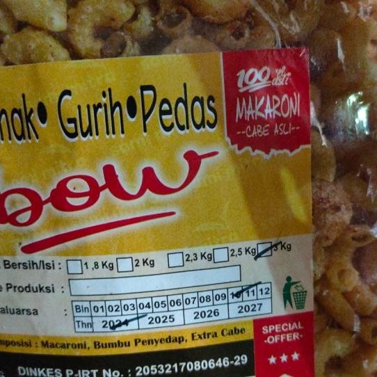 

Makaroni Bantet Asin 3Kg