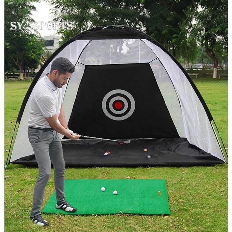 SYSPORTS Tenda Jaring Latihan Golf Dalam Ruangan 2M 3M Kandang Pukulan Golf Tenda Latihan Rumput Tam