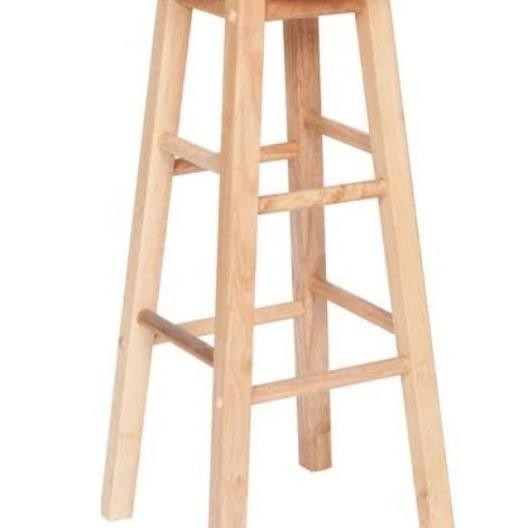 Kursi Kayu Cafe Bulat Tinggi 70Cm / Kursi Bar