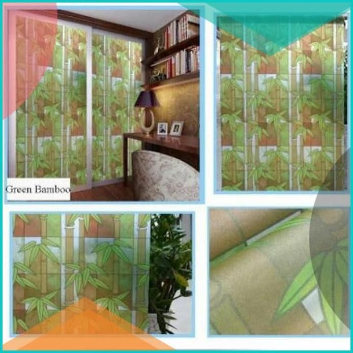 stiker kaca sandblast/stiker kaca jendela/stiker motif bambu/stiker ok
